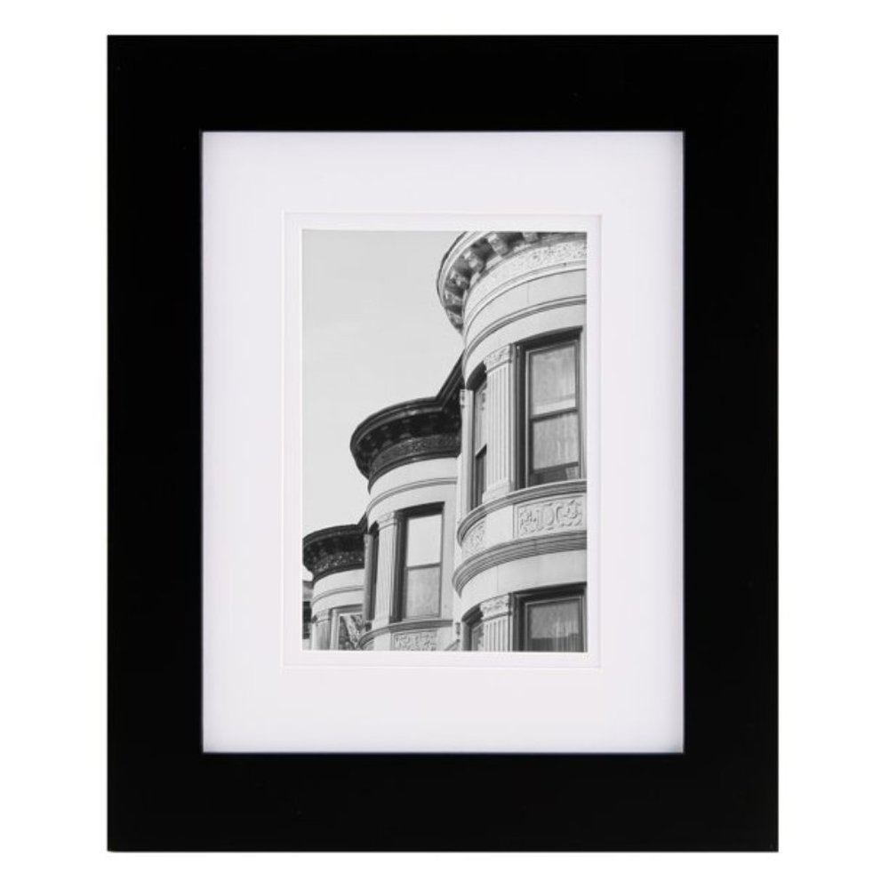 Gallery Solutions 8x10 Black Wall or Tabletop Picture Frame with Double White Ma